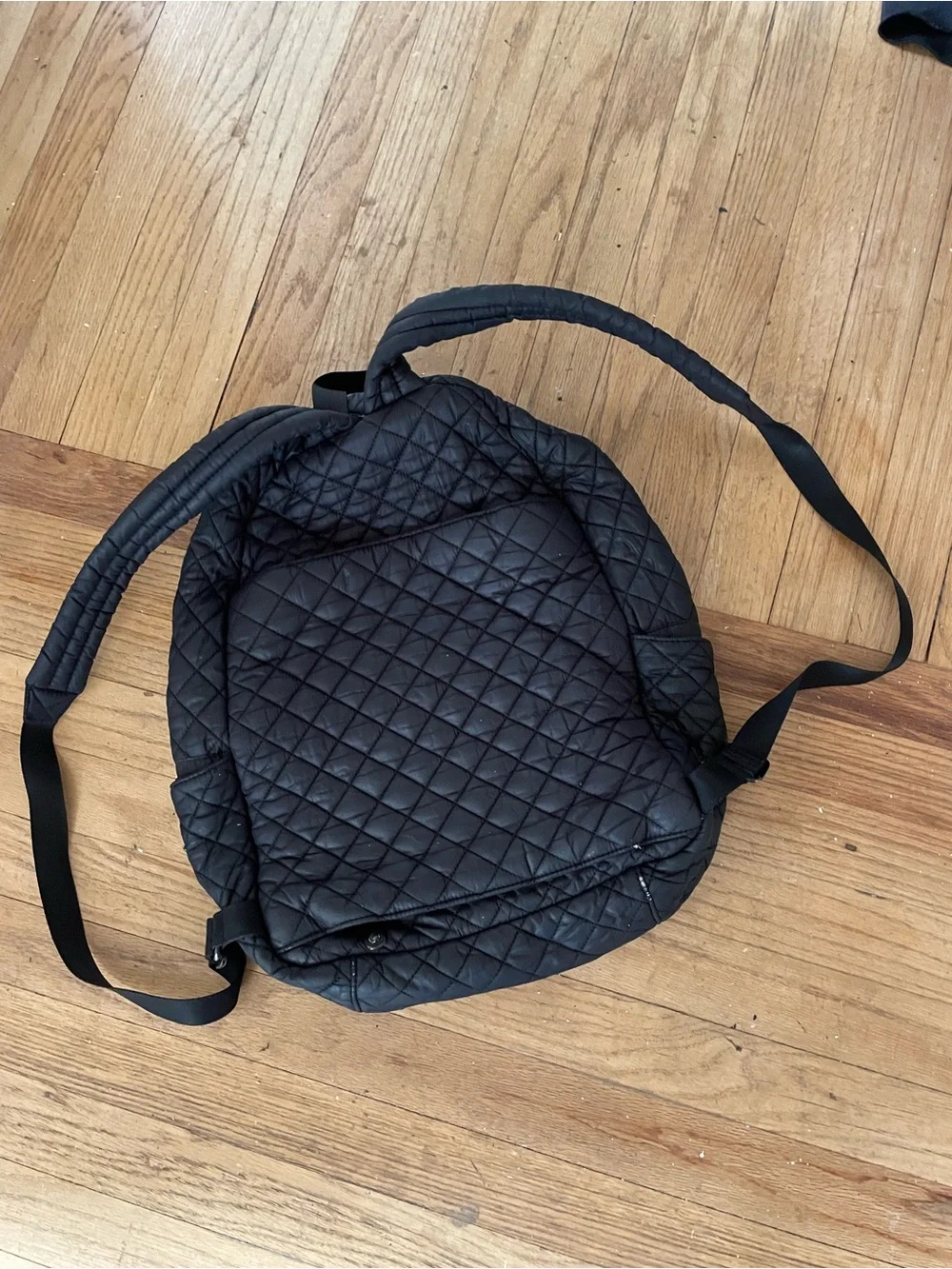 MZ Wallace Quilted Black Nylon Backpack
